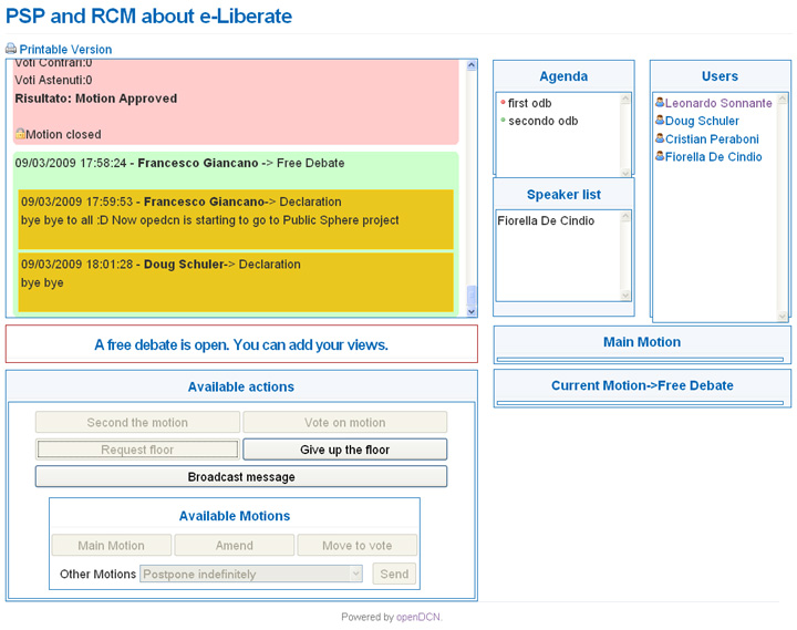 The e-Liberate interface